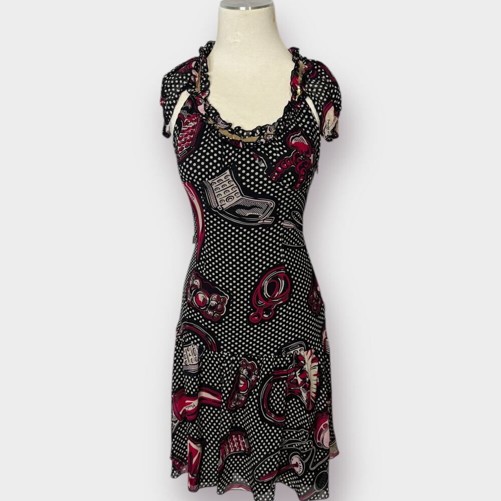 00s Moschino Silk‎ Drop Waist Dress Size XS